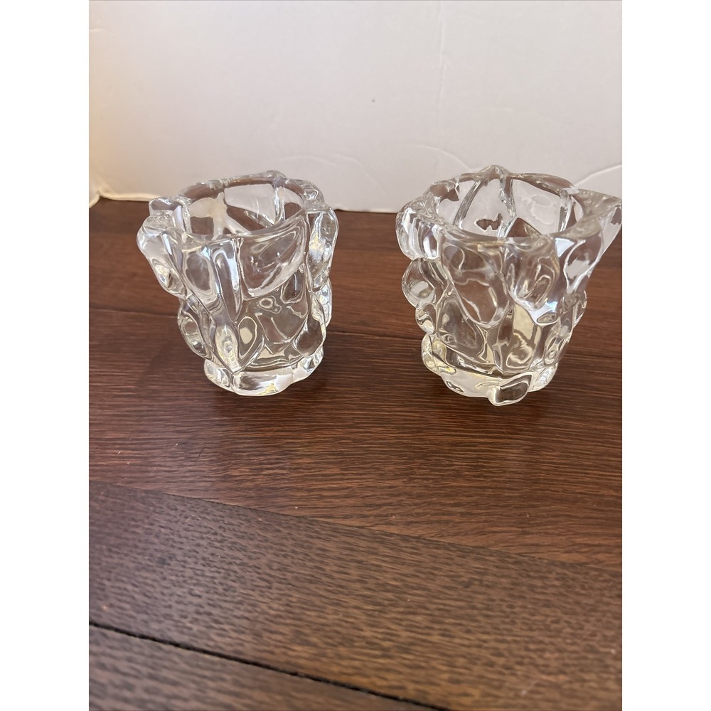 PartyLite Pair of Glacier Votive/Tealight Candleholders
